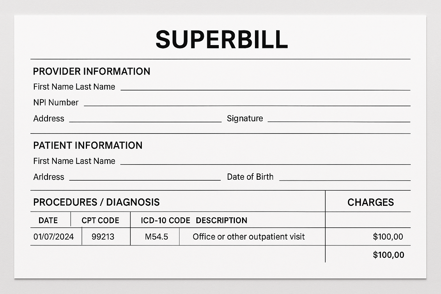 What is a Superbill in Medical Billing? Usage & Requirement