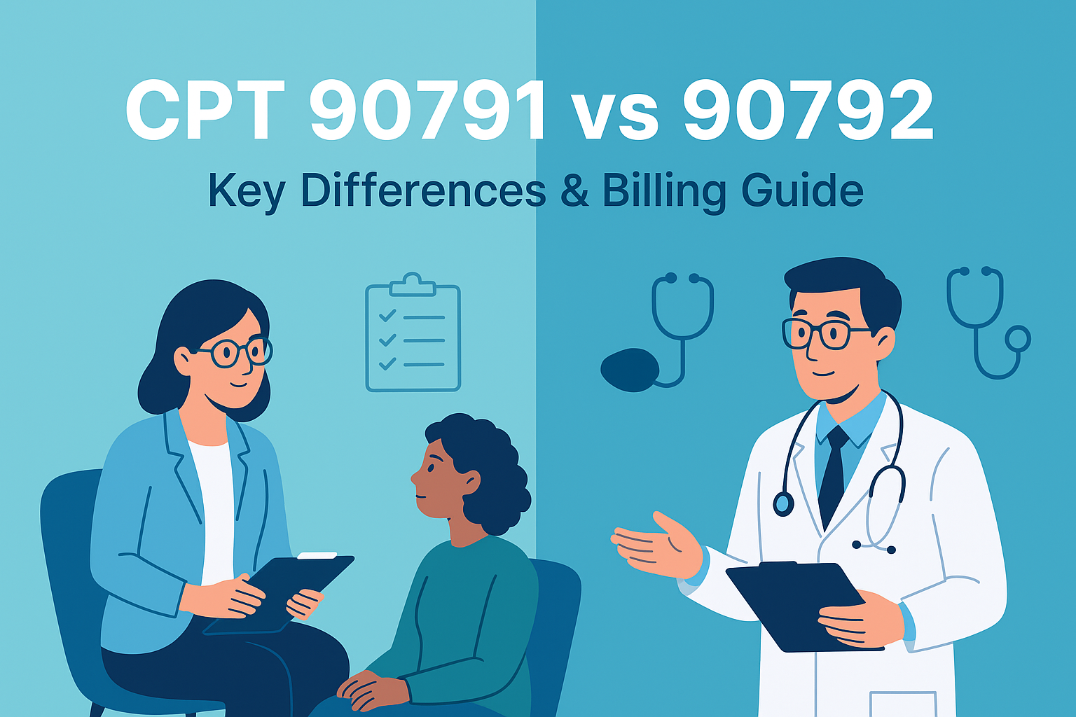 CPT 90791 vs CPT 90792 in psychiatry billing | MedStates